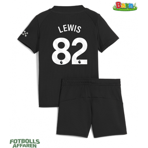 Manchester City Rico Lewis #82 Bortaställ Barn 2025-26 Kortärmad (+ Korta byxor)